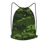 HEBSDFG Green Army Digital Camouflage Prints Drawstring Backpack for Women Men Adjustable String Bag Sackpack for Sport Gym Bags Shopping Beach, S