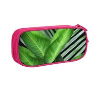HEBSDFG Green Palm Leaf Print Cute Pencil Case Pouch for Boys Girls - Pink High Capacity Travel Pen Bag Organizer Makeup Bag for Student School College Office