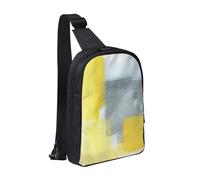 HEBSDFG Grey And Yellow Abstract Art Painting Pattern Crossbody Shoulder Sling Pack Water-Resistant Messenger Chest Bag Zipper Sling Bag for School, Travel & Work