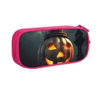 HEBSDFG Halloween Bat Cemetery Print Cute Pencil Case Pouch for Boys Girls - Pink High Capacity Travel Pen Bag Organizer Makeup Bag for Student School College Office