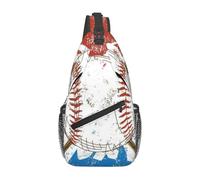 HEBSDFG Hand Drawn Baseball Bats and Ball Pattern Sling Backpack Funny Messenger Chest Bag Zipper Sling Bag for School, Travel & Work