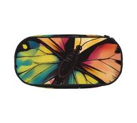 HEBSDFG Hand Drawn Color Butterfly Prints Pencil Case Cute Stationery Case Organiser with Pen Slots for School Travel Office Gifts