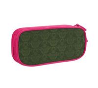 HEBSDFG Hunter Green Floral Petals Pattern Print Cute Pencil Case Pouch for Boys Girls, Pink High Capacity Travel Pen Bag Organizer Makeup Bag for Student School College Office