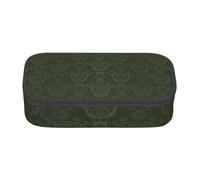 HEBSDFG Hunter Green Floral Petals Pattern Print Pencil Case Large Pen Bag Cute Compartment Desk Organizer Make up Bag for School, Office, Makeup, Travel