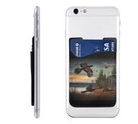 HEBSDFG Hunting Flying Wild Printed Phone Card Holder Wallet, 3M Adhesive Stick on Phone Wallet Case for iPhone and Android