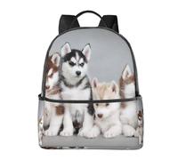 HEBSDFG Husky Puppies Dogs Prints School Bag Bookbag Laptop Backpack Stylish Lightweight Backpack Travel Backpack for Kids Students Boys Girls