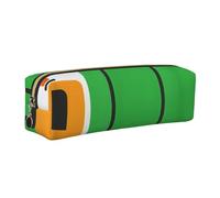 HEBSDFG I Love Garbage Trucks Prints Leather Pencil Case & Cosmetic Pouch, Gold Zipper Desk Stationery Organizer Pencil Pouch for School Office Travel Gift