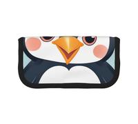 HEBSDFG I Love Penguins Prints Canvas Pencil Case Cosmetic Organiser Zipper Pen Pouch for School Travel Office & Gift-Giving