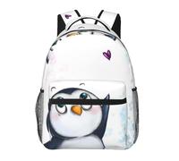HEBSDFG I Love Penguins Prints School Bag Bookbag Lightweight Laptop Backpack Casual Daypack Travel Backpack for Students Boys Girls