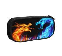 HEBSDFG Ice and Fire Dragons Print Cute Pencil Case Pouch for Boys Girls, Black High Capacity Travel Pen Bag Organizer Makeup Bag for Student School College Office