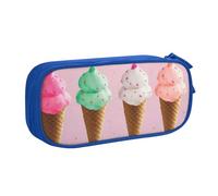 HEBSDFG Ice Cream Cones Print Cute Pencil Case Pouch for Boys Girls - Blue High Capacity Travel Pen Bag Organizer Makeup Bag for Student School College Office