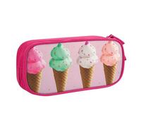 HEBSDFG Ice Cream Cones Print Cute Pencil Case Pouch for Boys Girls - Pink High Capacity Travel Pen Bag Organizer Makeup Bag for Student School College Office