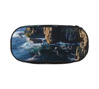 HEBSDFG Ireland Outdoors County Clare The Cliffs Prints Pencil Case Cute Stationery Case Organiser with Pen Slots for School Travel Office Gifts