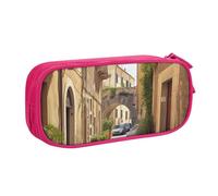 HEBSDFG Italian Street Print Cute Pencil Case Pouch for Boys Girls - Pink High Capacity Travel Pen Bag Organizer Makeup Bag for Student School College Office