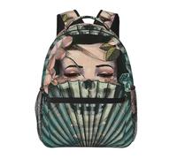 HEBSDFG Japanese Geisha Prints School Bag Bookbag Lightweight Laptop Backpack Casual Daypack Travel Backpack for Students Boys Girls