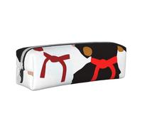 HEBSDFG Karate Boy Vector Changeable Belt Color Prints Leather Pencil Case & Cosmetic Pouch, Minimalist Zippered Organiser for School Office Travel Stylish Gifting