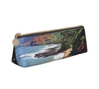 HEBSDFG Kauai Hawaii Seashore Prints Triangle Pencil Case & Cosmetic Pouch, PVC Leather Zippered Organiser for School Office Travel Stylish Gifting