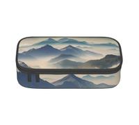 HEBSDFG Landscape with Mountains and Clouds Print Pencil Case Large Pen Bag Cute Compartment Desk Organizer Make up Bag for School, Office, Makeup, Travel