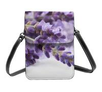HEBSDFG Lavender Printed Phone Crossbody Bag PU Leather Mobile Wallet Bags for Men Women Cell Phone Purse with Adjustable Straps