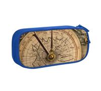 HEBSDFG Law of The Compass Navigation Print Cute Pencil Case Pouch for Boys Girls - Blue High Capacity Travel Pen Bag Organizer Makeup Bag for Student School College Office