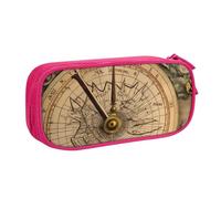 HEBSDFG Law of The Compass Navigation Print Cute Pencil Case Pouch for Boys Girls - Pink High Capacity Travel Pen Bag Organizer Makeup Bag for Student School College Office