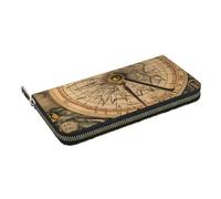 HEBSDFG Law of The Compass Navigation Printed Long Wallet for Men and Women PU Leather Hand Purse with Card Holder, Zipper Closure