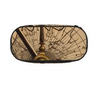HEBSDFG Law of The Compass Navigation Prints Pencil Case Cute Stationery Case Organiser with Pen Slots for School Travel Office Gifts