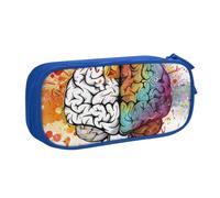 HEBSDFG Left and Right Brain Advantage Print Cute Pencil Case Pouch for Boys Girls - Blue High Capacity Travel Pen Bag Organizer Makeup Bag for Student School College Office