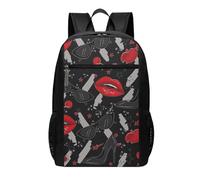 HEBSDFG Lips high heels Printed Travel Laptop Backpack for Men Women, Large Capacity Business Rucksack with Anti-Theft Pockets Daypack for School, Work & Outdoor