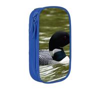 HEBSDFG Loon Nature Bird Print Pencil Case, Blue High-Capacity Pen Pencil Pouch Stationery Organizer with Pen Slots & Pouches for School Travel Makeup