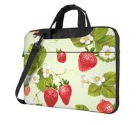 HEBSDFG Lovely Strawberry Print Laptop Bag 14 inch, Shockproof Computer Bags with Anti-Static Lining, Convertible Shoulder/Crossbody Carry for Office, School, Travel