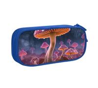 HEBSDFG Magic Mushroom Print Cute Pencil Case Pouch for Boys Girls - Blue High Capacity Travel Pen Bag Organizer Makeup Bag for Student School College Office