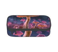 HEBSDFG Magic Mushroom Print Pencil Case Large Pen Bag Cute Compartment Desk Organizer Make up Bag for School, Office, Makeup, Travel