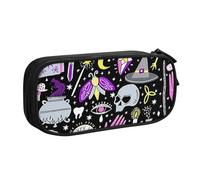 HEBSDFG Magic Witch Witchcraft Bohemian Drawing Print Cute Pencil Case Pouch for Boys Girls, Black High Capacity Travel Pen Bag Organizer Makeup Bag for Student School College Office