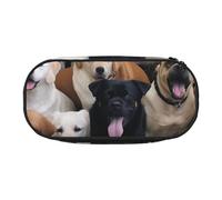 HEBSDFG Many Dogs Prints Pencil Case Cute Stationery Case Organiser with Pen Slots for School Travel Office Gifts