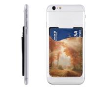 HEBSDFG Maple Leaves Falling Printed Phone Card Holder Wallet, 3M Adhesive Stick on Phone Wallet Case for iPhone and Android