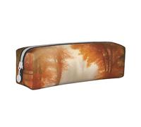 HEBSDFG Maple Leaves Falling Prints Leather Pencil Case & Cosmetic Pouch, Minimalist Zippered Organiser for School Office Travel Stylish Gifting