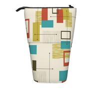 HEBSDFG Mid Century Modern Prints Retractable Pencil Case & Cosmetic Pouch, Big Stationery Bag Pen Box for School Office Travel