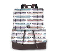 HEBSDFG Monorail Train Printed Women Backpack, Ladies PU Leather Rucksack Laptop Bags Daypack for School Travel Work