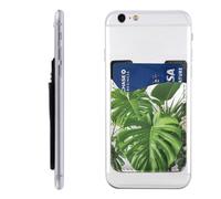 HEBSDFG Monstera Deliciosa Banana Palm Printed Phone Card Holder Wallet, 3M Adhesive Stick on Phone Wallet Case for iPhone and Android