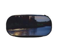 HEBSDFG Moonlit Canoe River Prints Pencil Case Cute Stationery Case Organiser with Pen Slots for School Travel Office Gifts