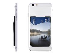 HEBSDFG Morning at The Lake Printed Phone Card Holder Wallet, 3M Adhesive Stick on Phone Wallet Case for iPhone and Android