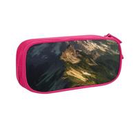 HEBSDFG Mount Nature Print Cute Pencil Case Pouch for Boys Girls - Pink High Capacity Travel Pen Bag Organizer Makeup Bag for Student School College Office