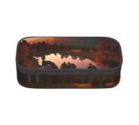 HEBSDFG Mountain View at Sunrise Print Pencil Case Large Pen Bag Cute Compartment Desk Organizer Make up Bag for School, Office, Makeup, Travel