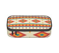 HEBSDFG Native American-Pattern Print Pencil Case Large Pen Bag Cute Compartment Desk Organizer Make up Bag for School, Office, Makeup, Travel