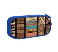 HEBSDFG Native American Patterns Print Cute Pencil Case Pouch for Boys Girls - Blue High Capacity Travel Pen Bag Organizer Makeup Bag for Student School College Office