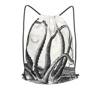 HEBSDFG Nautical Octopus Prints Drawstring Backpack for Women Men Adjustable String Bag Sackpack for Sport Gym Bags Shopping Beach, S