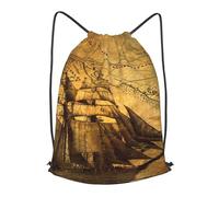 HEBSDFG Nautical Sailing Pirate Theme Prints Drawstring Backpack for Women Men Adjustable String Bag Sackpack for Sport Gym Bags Shopping Beach, M