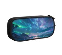 HEBSDFG Northern Lights Print Cute Pencil Case Pouch for Boys Girls - Black High Capacity Travel Pen Bag Organizer Makeup Bag for Student School College Office