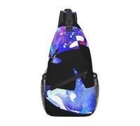 HEBSDFG Orca Killer Whale Pattern Sling Backpack Funny Messenger Chest Bag Zipper Sling Bag for School, Travel & Work